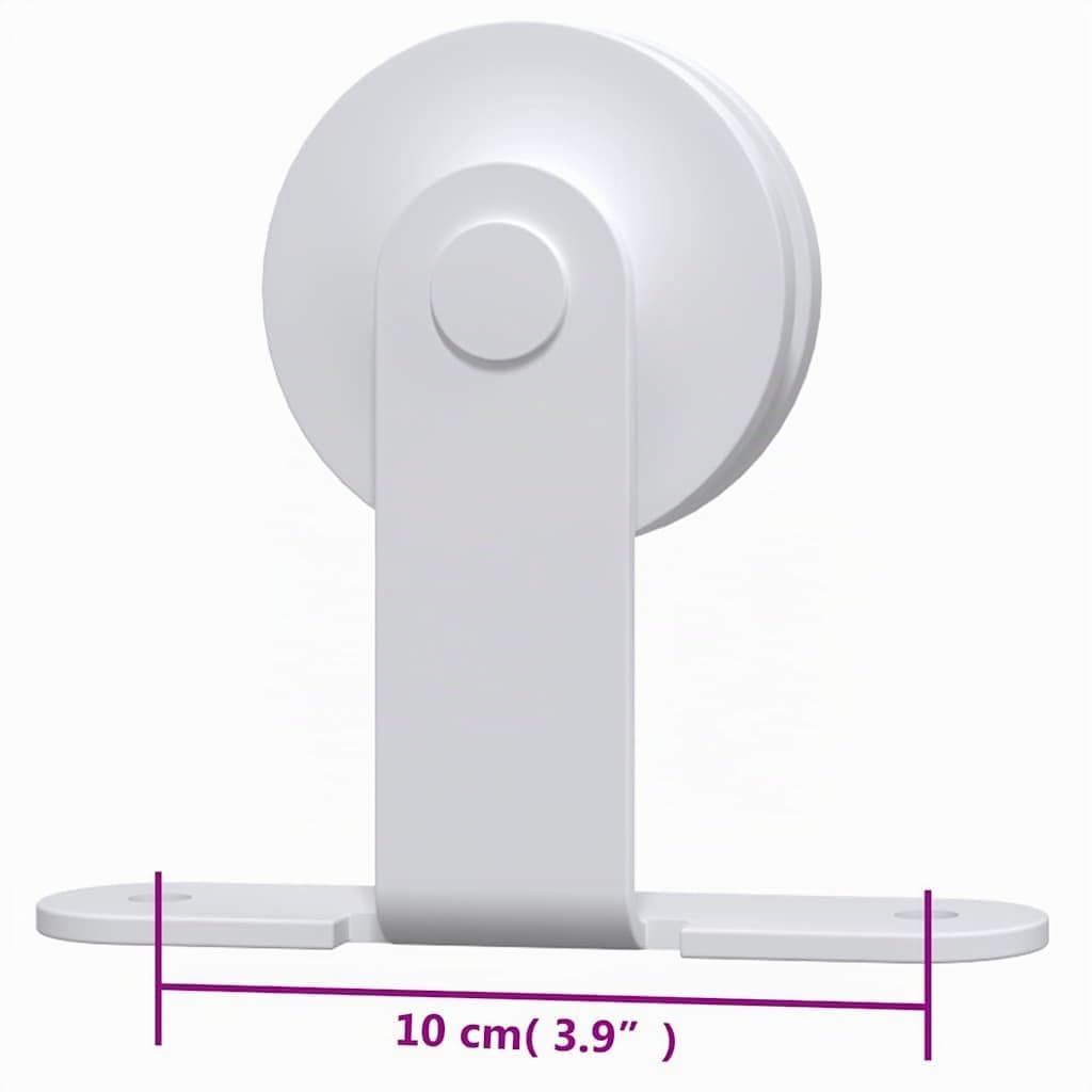 vidaXL Kit de Quincaillerie de Porte Coulissante Porte de Grange Porte d'Intérieur Système de Porte Coulissante 183 cm Acier Blanc