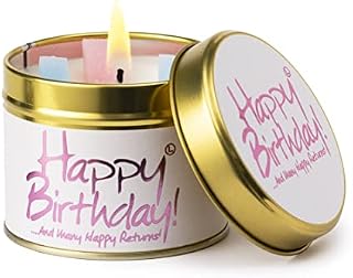 Lily Flame Happy Birthday Tin Candle
