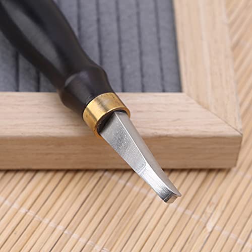 Herramienta de crimpado de cuero en madera noble con cabeza de biselado poco profundo 6