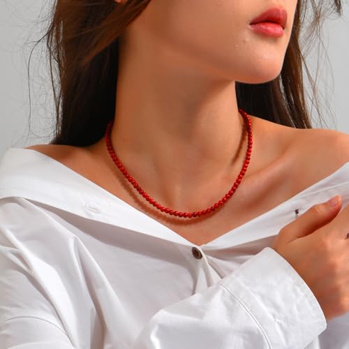 Turquoise Necklaces for Women Turquoise Beaded Necklace Handmade Bead Necklace 14K Gold Chain Boho Turquoise Choker Necklace Turquoise Jewelry for Women3