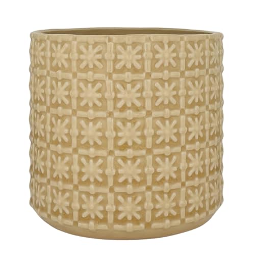 Nordring Maceta Cross - Macetero Decorativo Redondo Para Flores E Plantas Para Interiores M 12,5 Cm Ø , Amarillo, Cerámica Nordring Maceta Cross - Macetero Decorativo Redondo Para Flores E Plantas Para Interiores M 12,5 Cm Ø , Amarillo, Cerámica