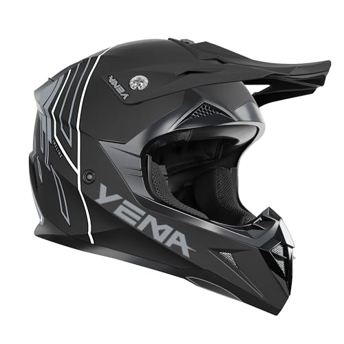 Image of YEMA Adults Dirt Bike Helmets, Ventilated Motocross ATV Dirtbike Offroad BMX MX Helmets, DOT Approved Motorcycle Helmets, YM-915, Black