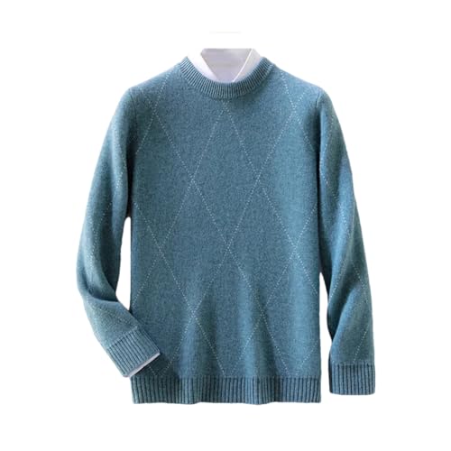 Men Cashmere Wool Sweater O-Neck Jacquard Pullover Autumn Winter Casual Thick Jumper Large Size Top