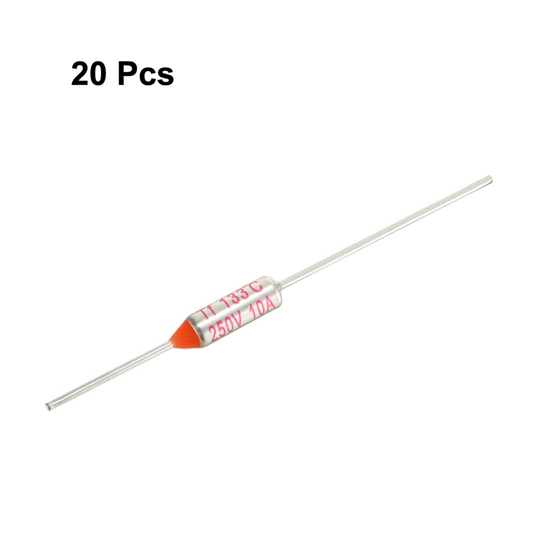 uxcell 250V 10A 133 Celsius Circuit Cut-Off Temperature Thermal Fuse 20 Pcs