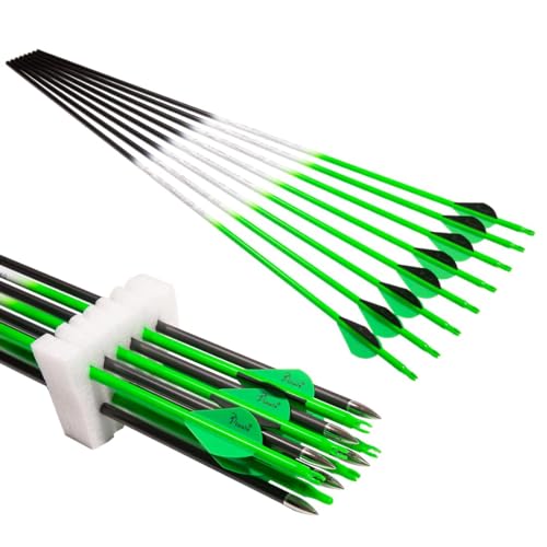 QunYing Archery Carbon Arrow 28 inch 300 340 350 400 Spine Practice Hunting Arrows for Compound Recurve Bow...