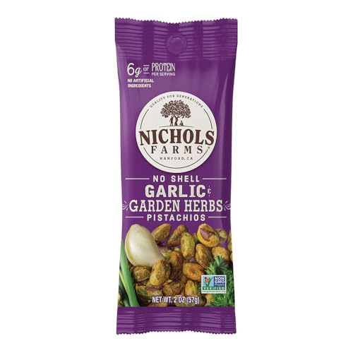 Image of Nichols Farms Roasted with Sea Salt No Shell Pistachios, Kosher, USDA Certified Organic, Non-GMO, 6 Oz (Pack of 3)