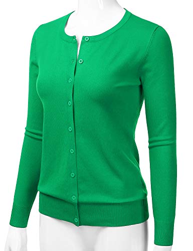 LALABEE Women's Crewneck Long Sleeve Button Down Knit Cardigan Sweater (S-XXL)2