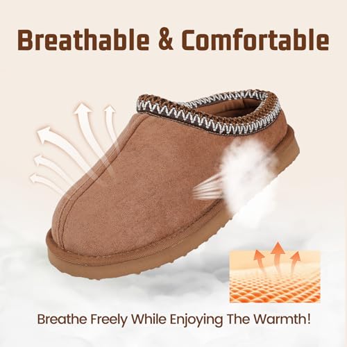Image of Women's Slippers Fuzzy Cozy Short Ankle Shoes Indoor and Outdoor Mules Furry Warm House Slippers for Woman Cute Fluffy Clogs