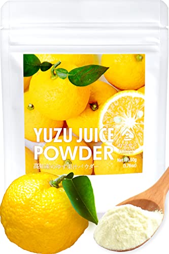 YAMASAN KYOTO UJI Yuzu Juice Powder 50g- Refreshing Yuzu Aroma,Toppings for Cooking, Made in Japan,Sold by Japanese company