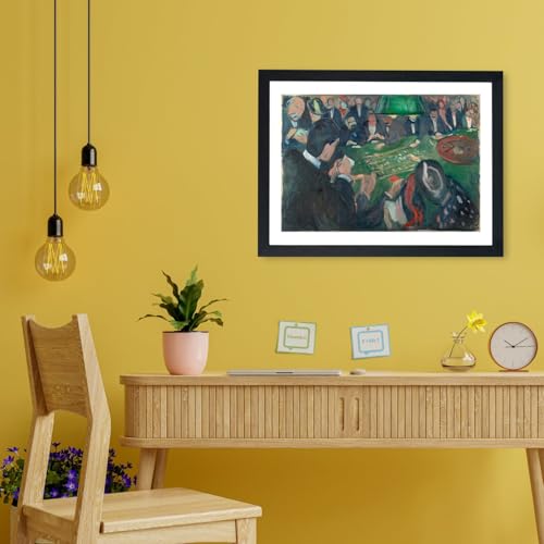 Edvard Munch Affiche encadrée Table de roulette Monte Carlo décoration murale vintage M