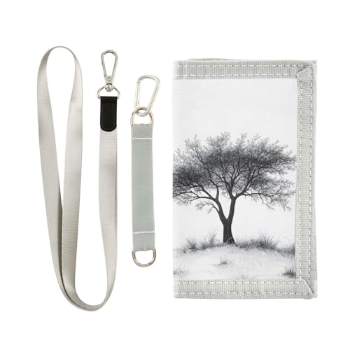 FOLIOSA Kids Wallet for Boys Girls Simple Landscape Print Youth Wallet with Zipper Pocket Card Holders, Novelty Wallet 4.9×2.9 in