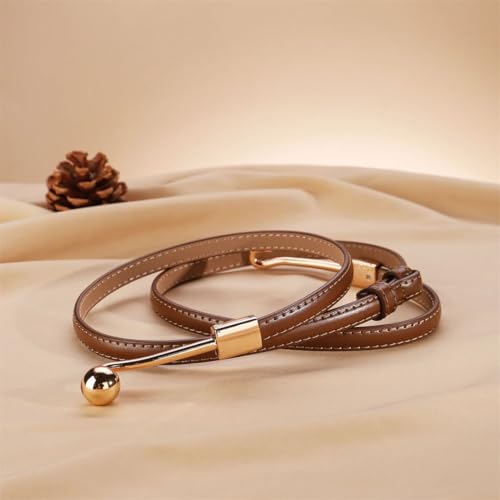 Women’S Fashion Classic Golden Buckle Genuine Leather Belt 1Cm For Jeans Dresses Pants Casual Style4