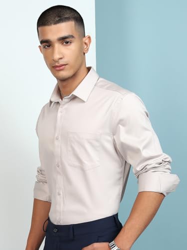 Image of Highlander Men's Slim Fit Formal Shirt | Solid Formal Shirt for Men | Comfortable Fabric | Stylish Design for Everyday Use & Office Wear