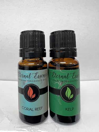 Image of Eternal Essence Oils 2 Pack 10ml Premium Fragrance Oil - Coral Reef & Kelp - for Candle, Soap Making, Aromatherapy, Diffusers, Home Care, & Humidifiers