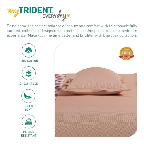 Image of Mytrident Bedsheet for Double Bed Queen Size |90 Inches x 100 Inches | Wave Purple