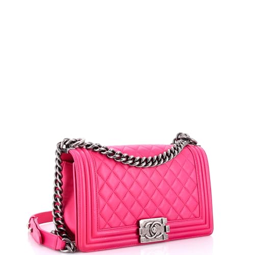 Pre-Loved Boy Flap Bag Quilted Lambskin Old Medium, Pink2