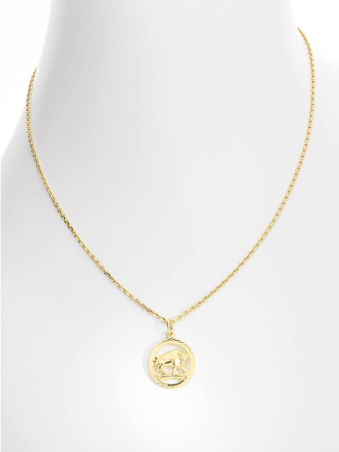 My Gold Pendentif Zodiaque (Sans Chaîne) Or Jaune Véritable Or 333 (8 Carats) Ø 15mm Signes Ronds du Zodiaque Horoscope Gavno MOD-04433