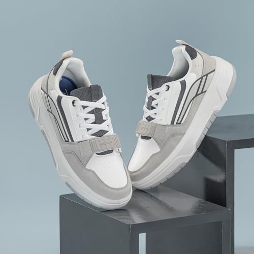 Image of Red Tape Men's Sneakers Grey Pu Round Toe Lace-Up