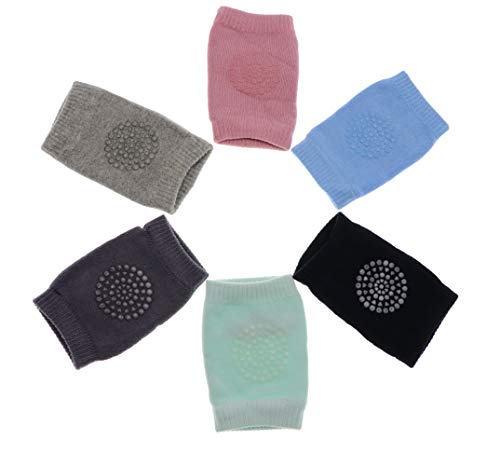 Double2C Baby Knee pads, 6 Pair Baby Crawling Anti-Slip Knee, Unisex Baby Toddlers Kneepads Leg Warmer Safety Protective Cover