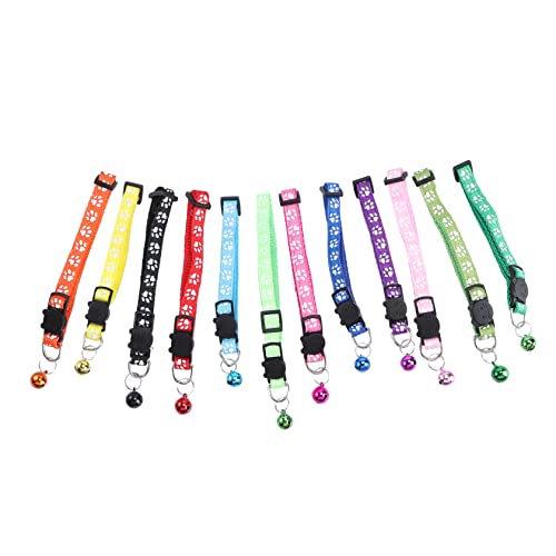 Toyvian 12Piezas Collar de Perro Cascabel Color Surtido Gargantilla de Moda Mascotas y Actividades