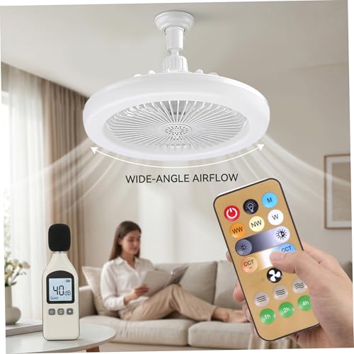 Ventilateur de plafond avec lumières LED intensité variable télécommande douille E27 - 5