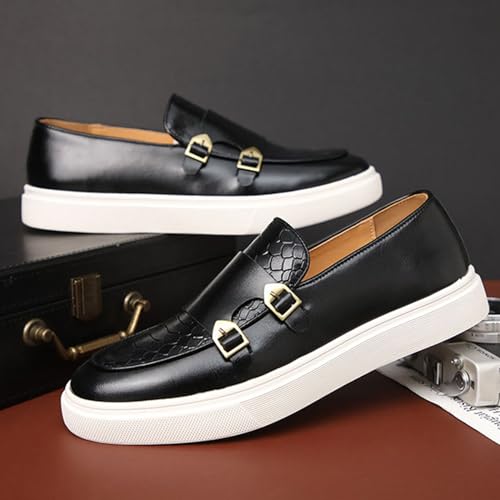 ByErz Men' S Casual Shoes Leather Dress Sneakers Business Loafers Shoes for Men Breathable Fashion Sneakers3