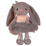 Ruzucoda Ballerina Dolls Plush Bunny Rabbit Soft Toys Ballet Dance Recital Gifts for Girls Gray 15.5 Inches