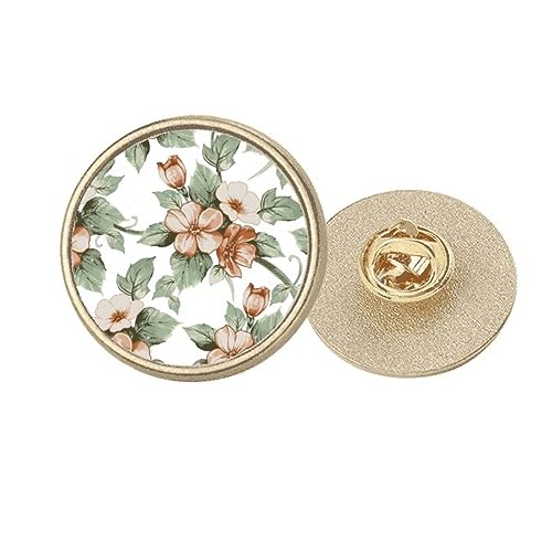 Broche dorée ronde motif fleurs en rotin finition luxe