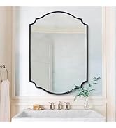 Chende Large Arched Mirror Wll Decor, 40'' x 28'' Black Wall Mirror with Metal Frame for for Home...