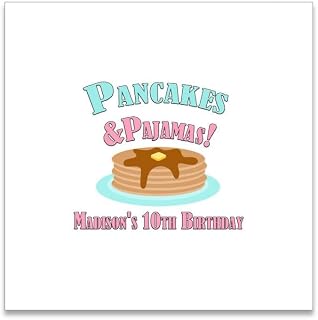Pancakes and Pajamas Birthday Party Personalized Paper Napkins, Custom Party Supplies