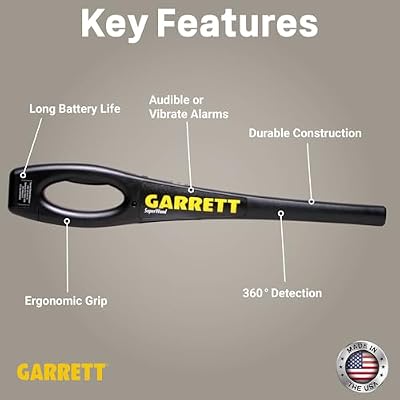 Garrett SuperWand Metal Detector for Adults, Professional, Made in The USA, Security Wand, Scans All Metals