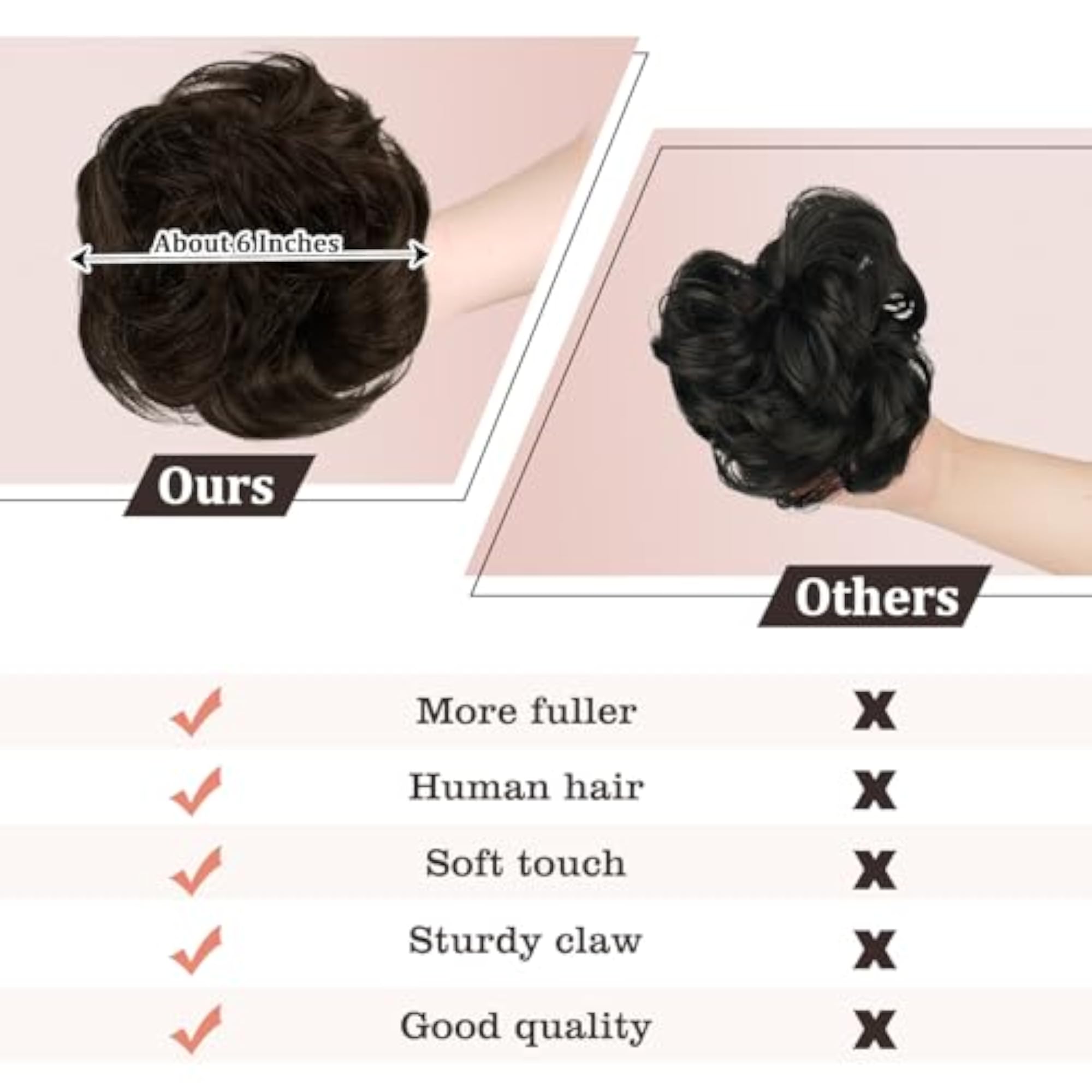 Women's Wavy Curly Claw Clip Messy Bun Hair Piece