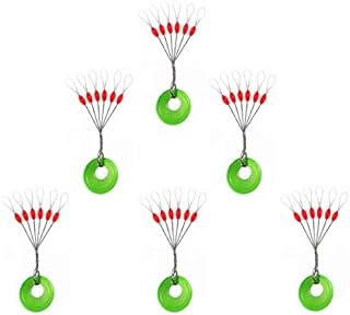 Mimilure Rubber Fishing Bobber Stopper,6 in 1 Float Sinker Stops,Black Orange & Colorful Oval Cylinder,L M S Float Stop Available (Red & Oval, S-150PCS)