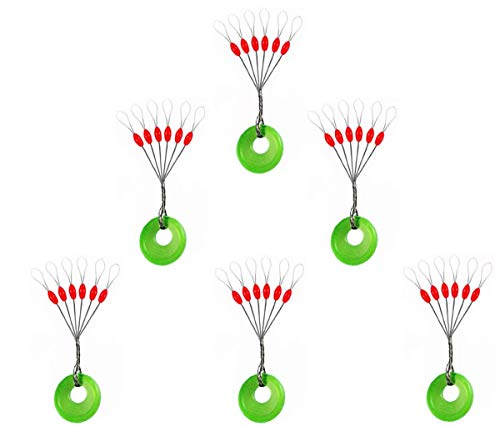 Mimilure Rubber Fishing Bobber Stopper,6 in 1 Float Sinker Stops,Black Orange & Colorful Oval Cylinder,L M S Float Stop Available (Red & Oval, S-150PCS)