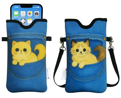 Housse de téléphone en néoprène avec bandoulière pour iPhone 16 et Samsung S25