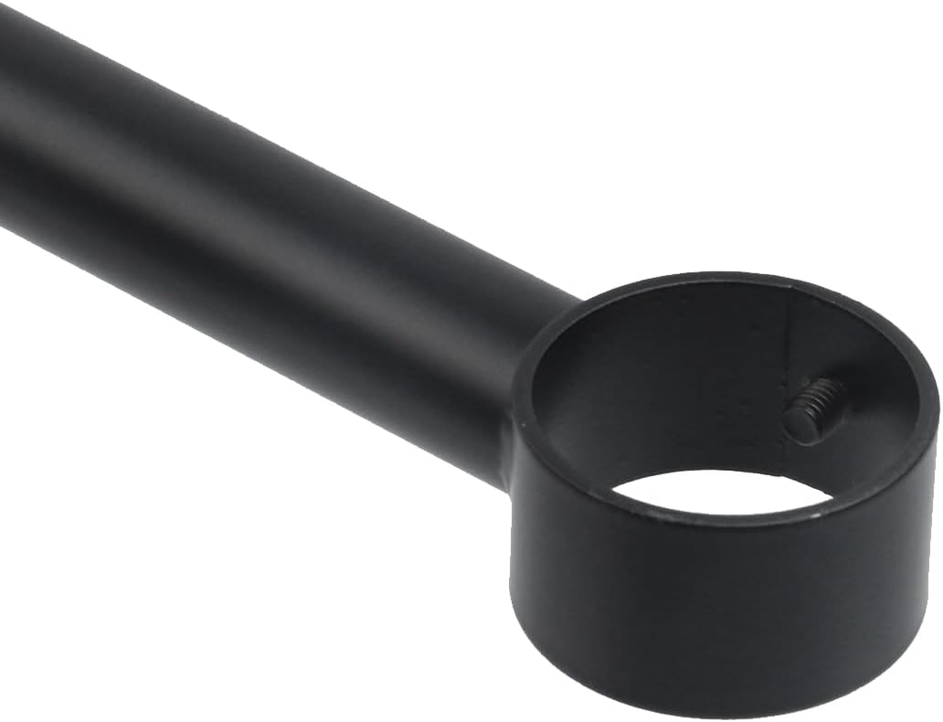 3 Pcs Stainless Steel Black Ceiling Mounted Shower Curtain Rod Supports Heavy Duty Curtain Rod Holder for Clothes Hanging, 11.81"/300mm