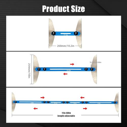 Gabarit d'escalier multifonction réglable en alliage pour coupe de marche