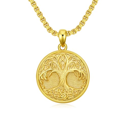 Lattd Tree of Life Necklace 18k Gold Plated Over 925 Silver