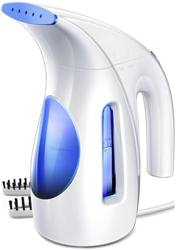 HiLIFE Steamer for Clothes, Portable Handheld Clothing Steamer, 240ml Big Capacity, 700W, Strong Power, Fabric Quick Wrinkle Remover with Brush for Home, Office(ONLY 120V) -Blue