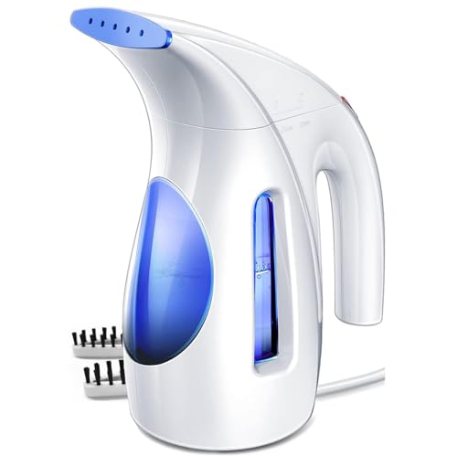 HiLIFE Steamer for Clothes, Portable Handheld Clothing Steamer, 240ml Big Capacity, 700W, Strong Power, Fabric Quick Wrinkle Remover with Brush for Home, Office(ONLY 120V) -Blue by HiLIFE - Used condition - US$25.47