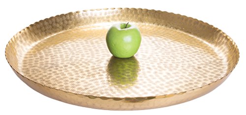 Red Co. 20” Large Round Decorative Antique Gold-Tone Aluminum Display and Serving Centerpiece Tray by Red Co. - Used condition - US$53.96
