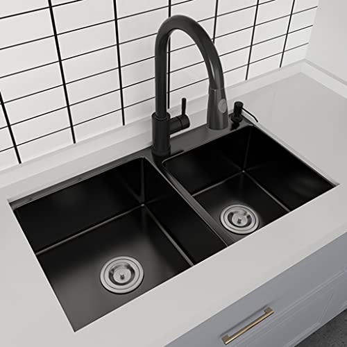 Évier double noir pour bar en acier 304 parfait pour équiper votre espace de réception - 4