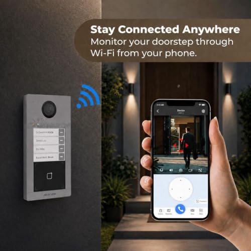 Image of Hikvision 4 Button Metal Villa Door Station, Support WiFi, Aluminum Alloy, IP65, IK08, 3 Indicator Integrated, 2MP HD Camera with IR Supplement, Standard PoE /12 VDC [ DS-KV8413-WME1 ]