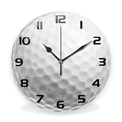 Silent Non Ticking Sport Theme Wall Clocks, Sport Ball Golf Wall Clock, Battery Operated 9 . 8 x 9