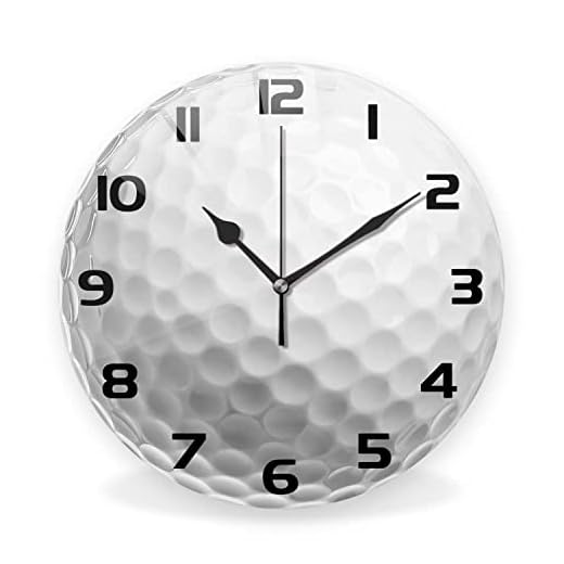 Silent Non-Ticking Sport Theme Wall Clocks, Sport Ball Golf Wall Clock, Battery Operated 9.8"x9.8" Round Wall Clock for Home Decor Boy Room Living Room School Birthday Gift