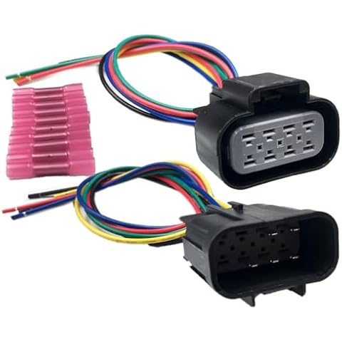LIZAPUS Male and Female Headlight Connector Plug Harness Pigtail Compatible with Chevy Silverado/GMC Sierra 2014-2016 Cover