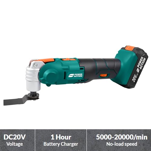 Image of Sulfar Power Action Cordless Multi-Function Saw Quick Change Accessory System, Adjustable Variable Speed for Wood, Metal, Plastic, Ceramic (CMFS20)