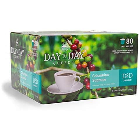 Day To Day 80-Count Colombian Supreme, Light Roast Single Serve Coffee Pods for K-Cup Keurig Brewers Cover