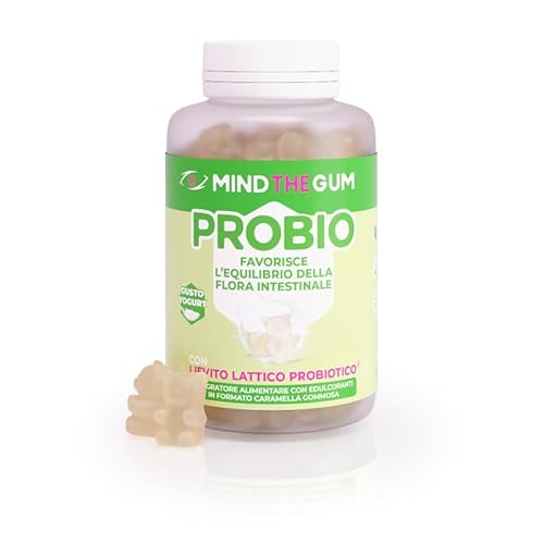 Mind The Gum PROBIO Integratore Alimentare Formato Caramella Gommosa | Integratore Per L'equilibrio Della Flora Intestinale | La Tua Dose Giornaliera In Una Gommosa| 60 Caramelle Gommose, Gusto Yogurt