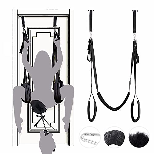 Jjrabbittoy Bdsm Hanging Indoor Sex Swing, Bondage Restraint Toy For Adult Couples With Premium Paint Stand And Widened Thick Adjustable Straps, Black #TOP28